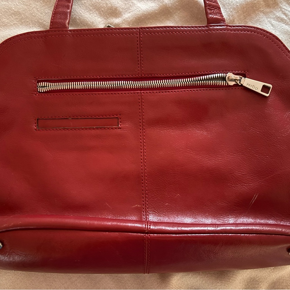 HOBO Red leather Shoulder Bag purse - Picture 7 of 9